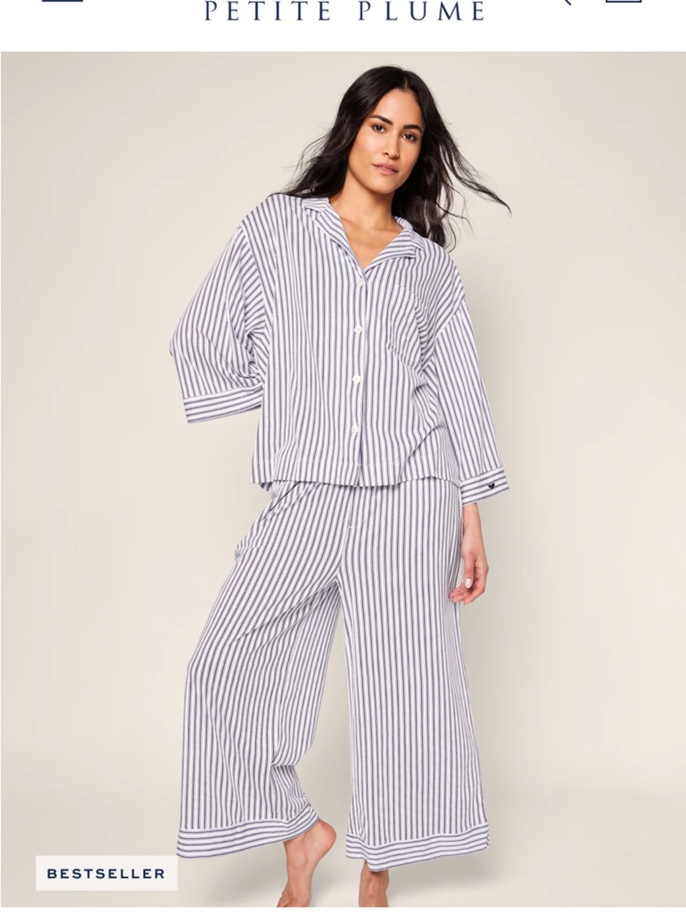 Petite Plume Olivia Wide Leg Pima Cotton Pajamas